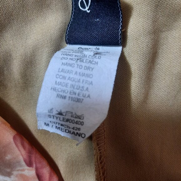 Vintage 90s Y2K Sleeveless Dress Earthy Floral Rose Print Fairy Grunge Size S - Picture 10 of 10